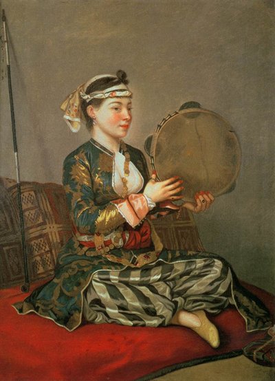 Mujer turca con pandereta de Jean Étienne Liotard